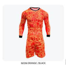 Men's Soccer Kit Neon Orange Black