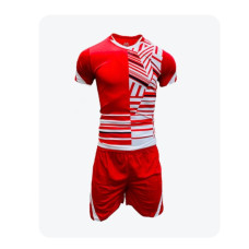 Men's Soccer Kit Red White Stripe