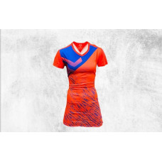 Sublimated Netball Dress Red with Blue