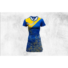 Sublimated Netball Dress Blue with Yellow