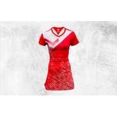 Sublimated Netball Dress Red with White