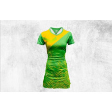 Sublimated Netball Dress Green with Yellow