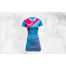 Sublimated Netball Dress Blue with Pink